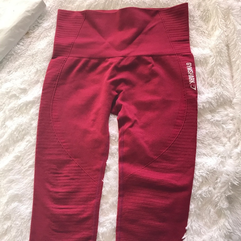 Gymshark high waisted cropped beet color leggings